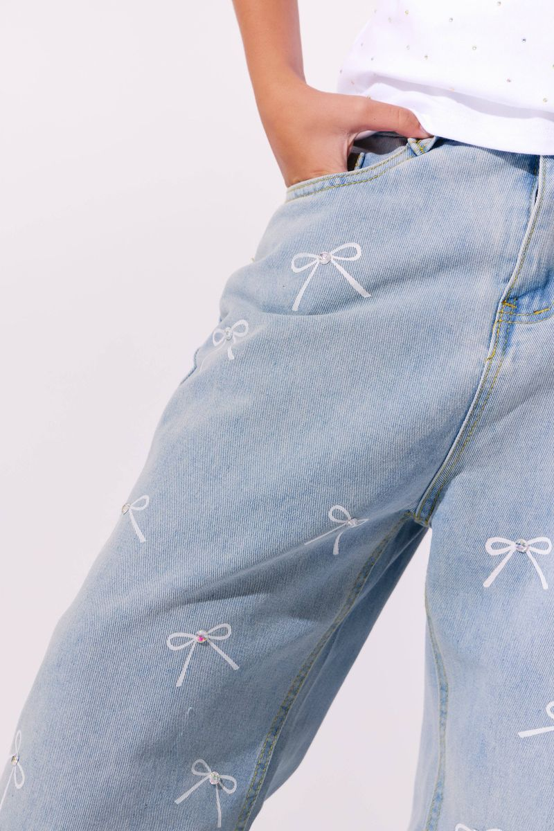 Crystal Bows Jeans