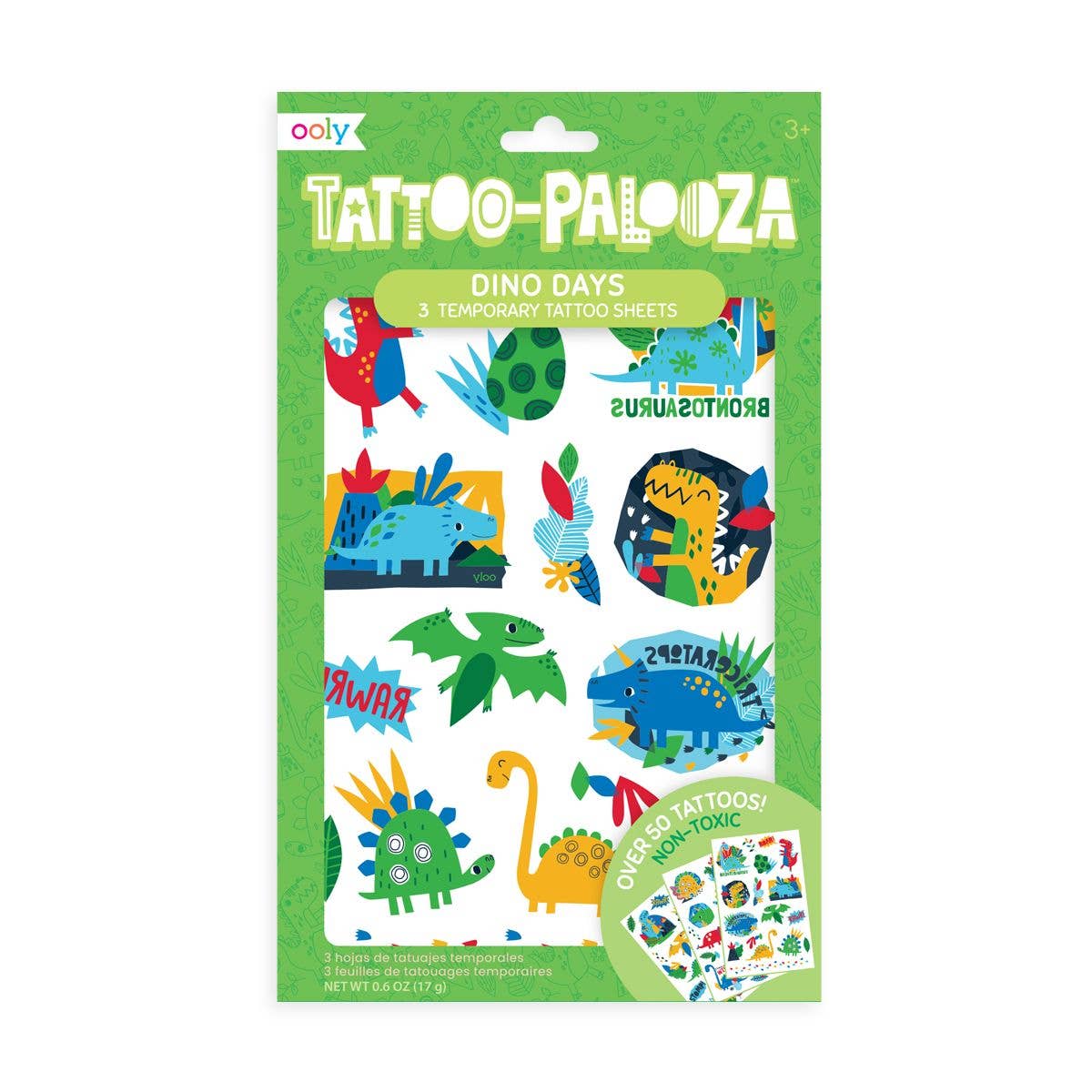 Dinosaur Temporary Tattoos for Kids - 50+ Dino Tattoos Pack | OOLY