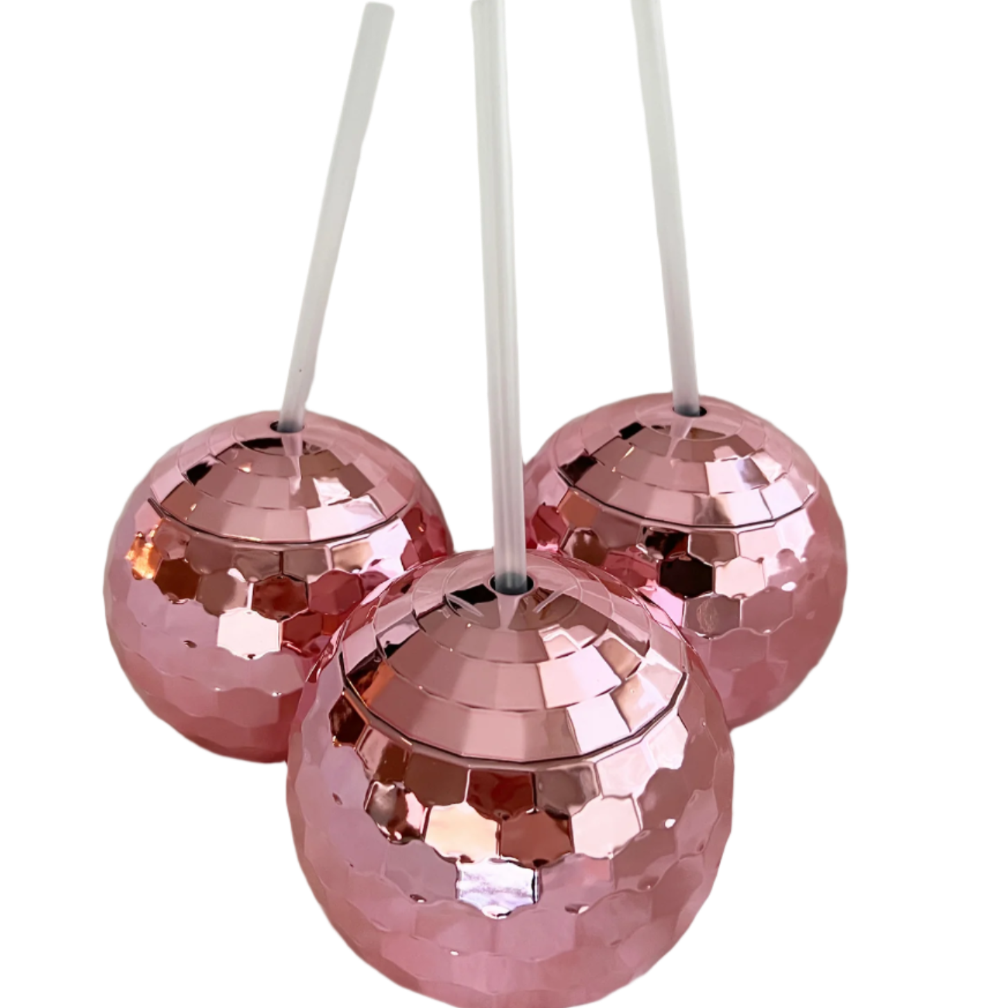 Disco Ball Cup with Clear Straw (2 Colors Available)