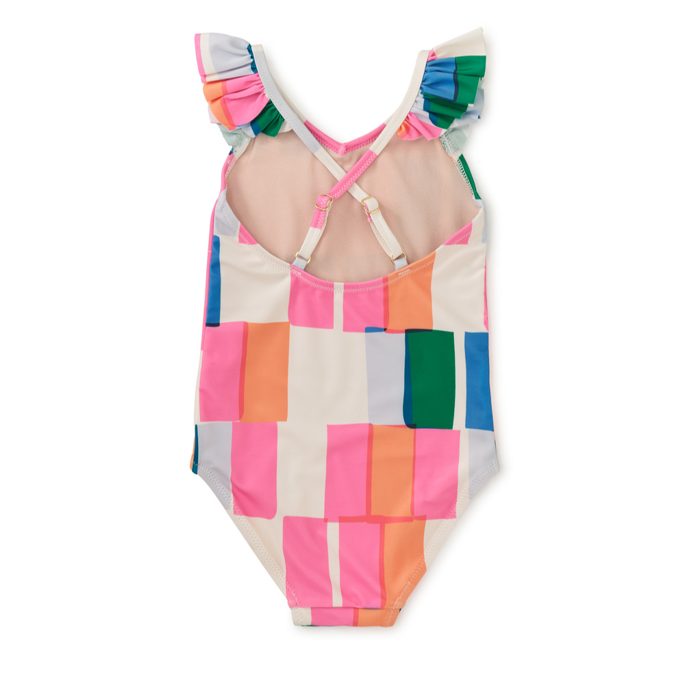 Copacabana Tile Ruffle One-Piece Swimsuit