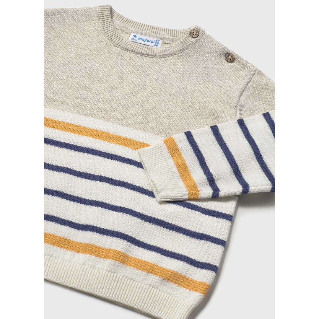 Oat Maize and Blue Knit Sweater