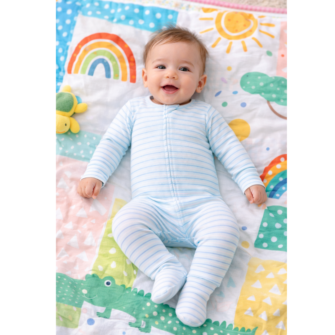 Blue Stripe Convertible Romper