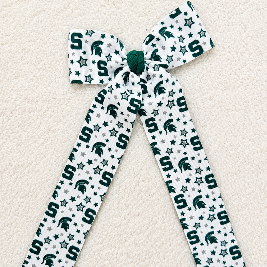 Michigan State Long Ribbon Bow