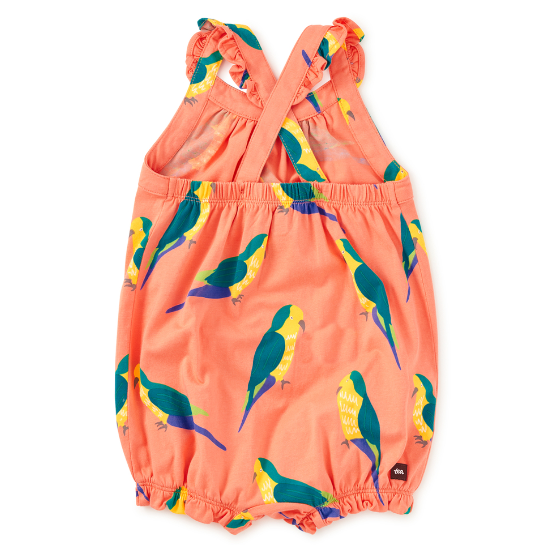 Monk Parakeet Cross Back Baby Romper