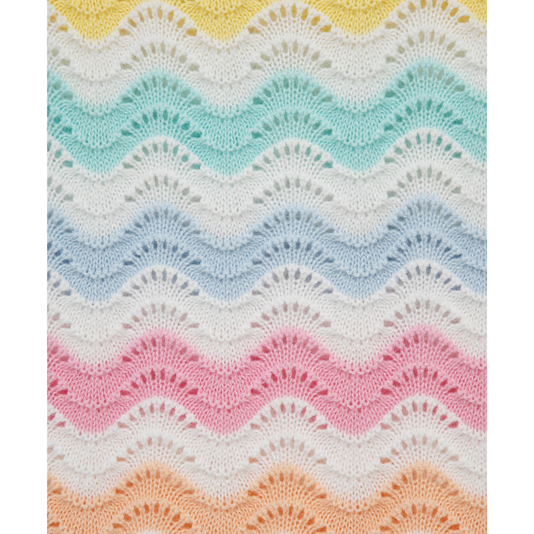 Multi Stripe Wavy Pointelle Knit Set