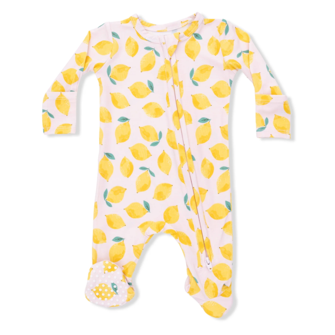 Sunny Lemons Zipper Footie