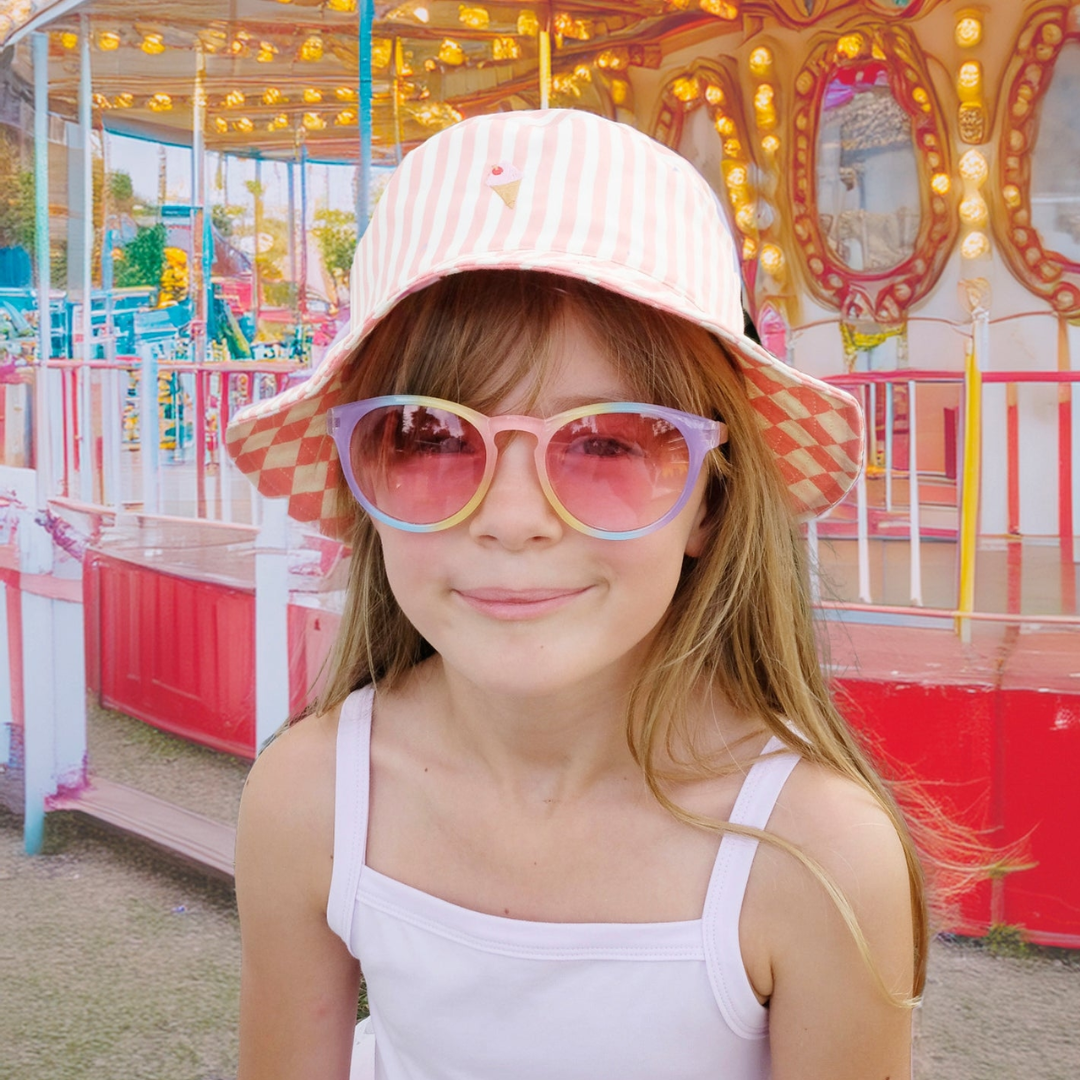 Candy Stripe Reversible Bucket Hat
