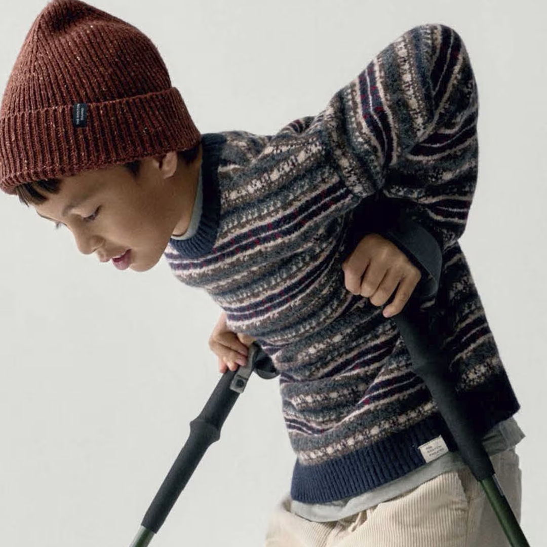 Navy Boston Kids Jacquard Sweater