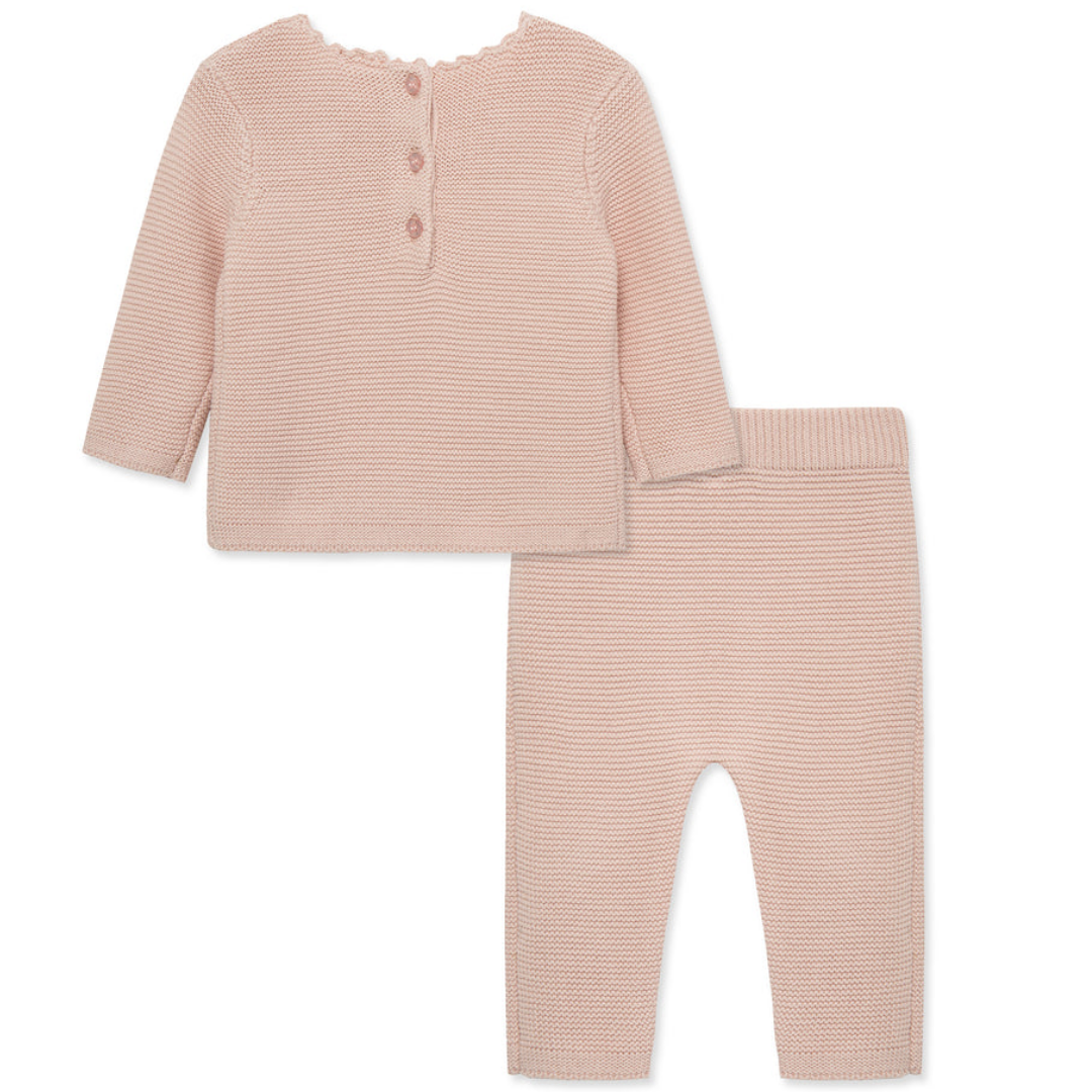 Pink Crochet Sweater Set