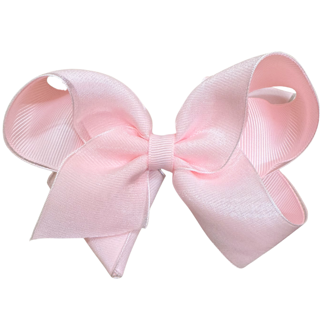 Pink Medium Organza Overlay Hair Bow