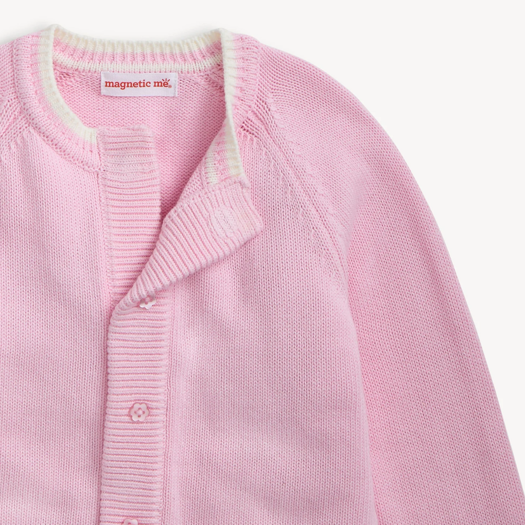 Tipping Light Pink Cardigan