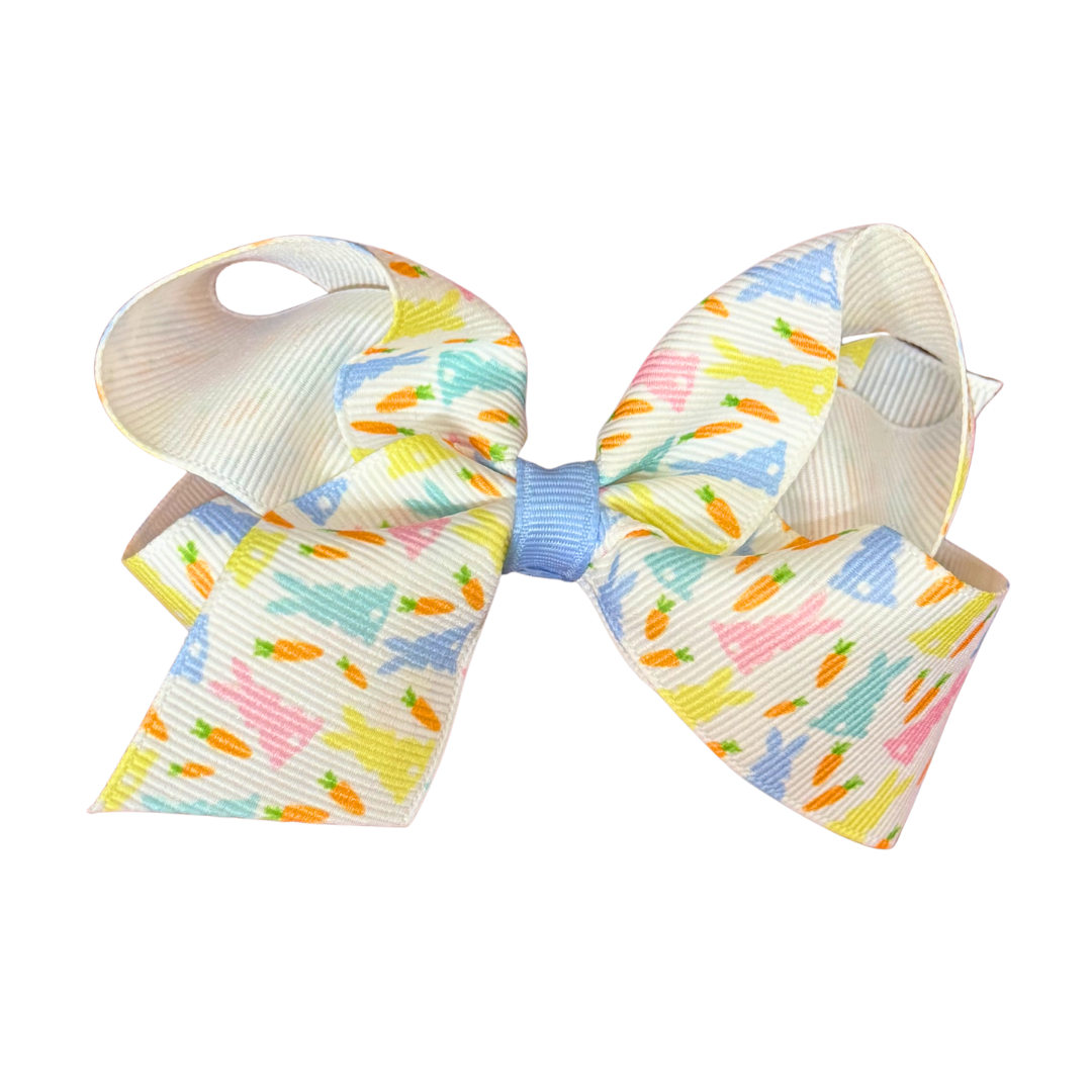 Easter Print Bow Carrots and Bunnies