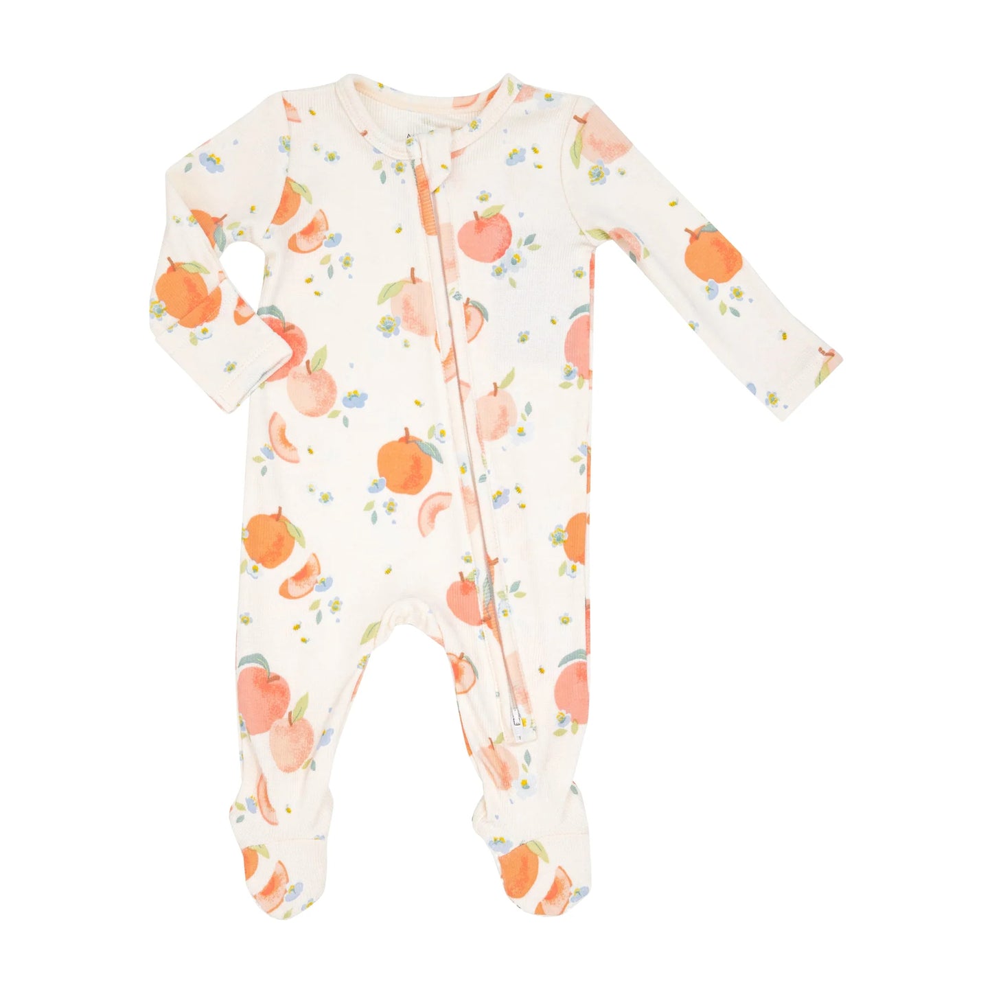 Spring Peaches Zipper Footie