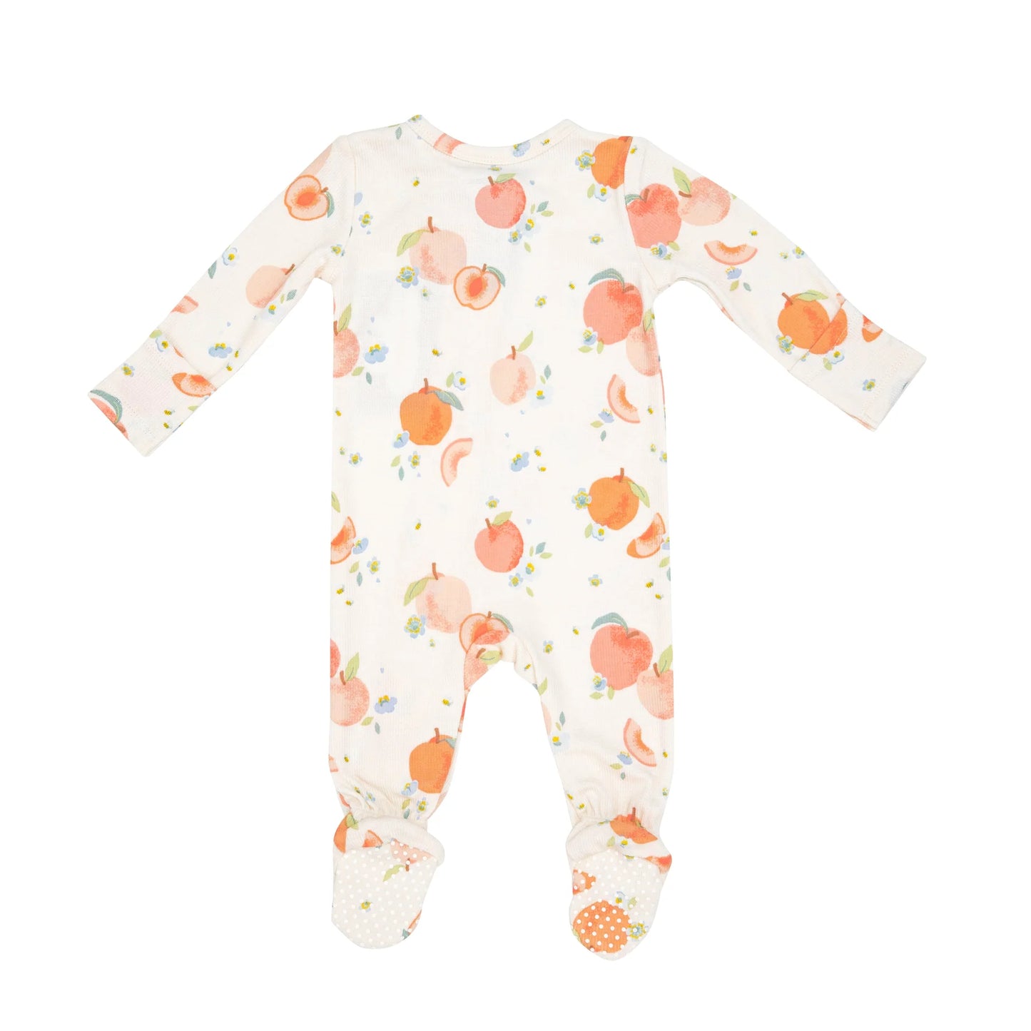 Spring Peaches Zipper Footie