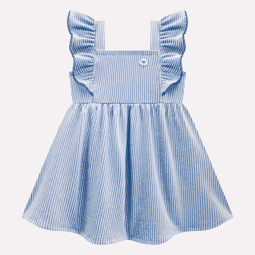 Galactic Blue Flutter Sleeve Dress