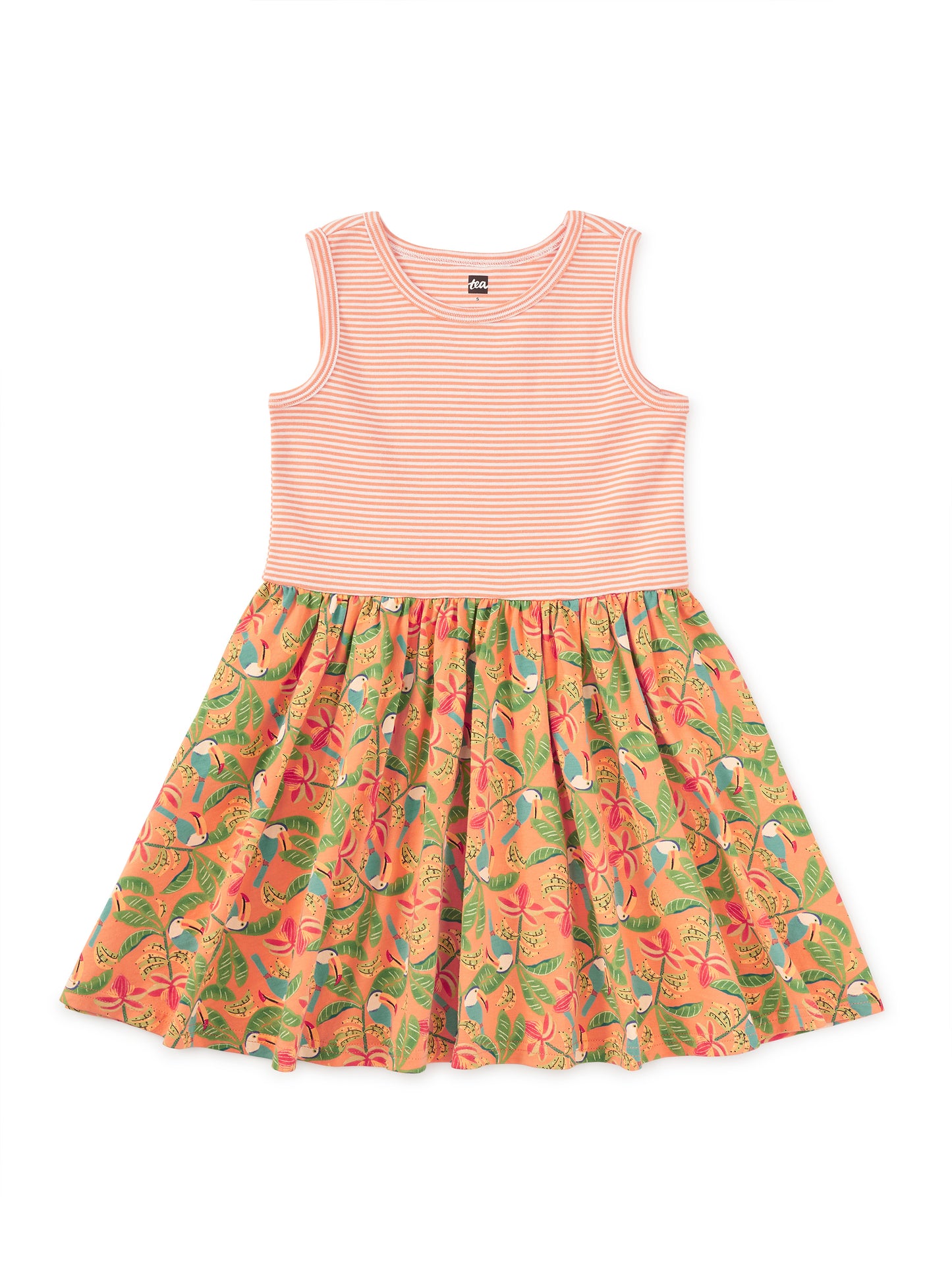 Print Mix Tank Skirted Dress