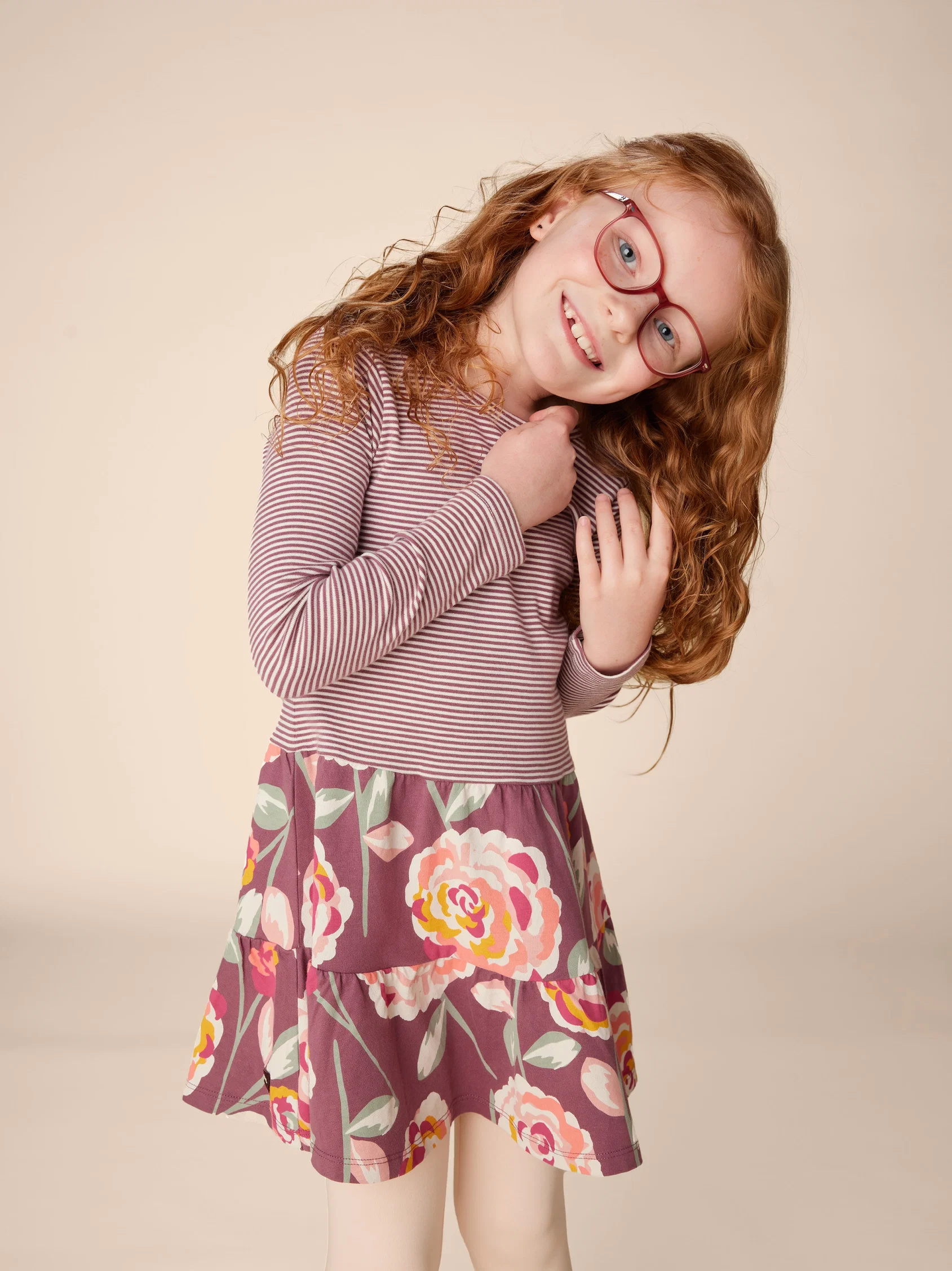 Turkish Rose Tiered Skirted Twirl Dress