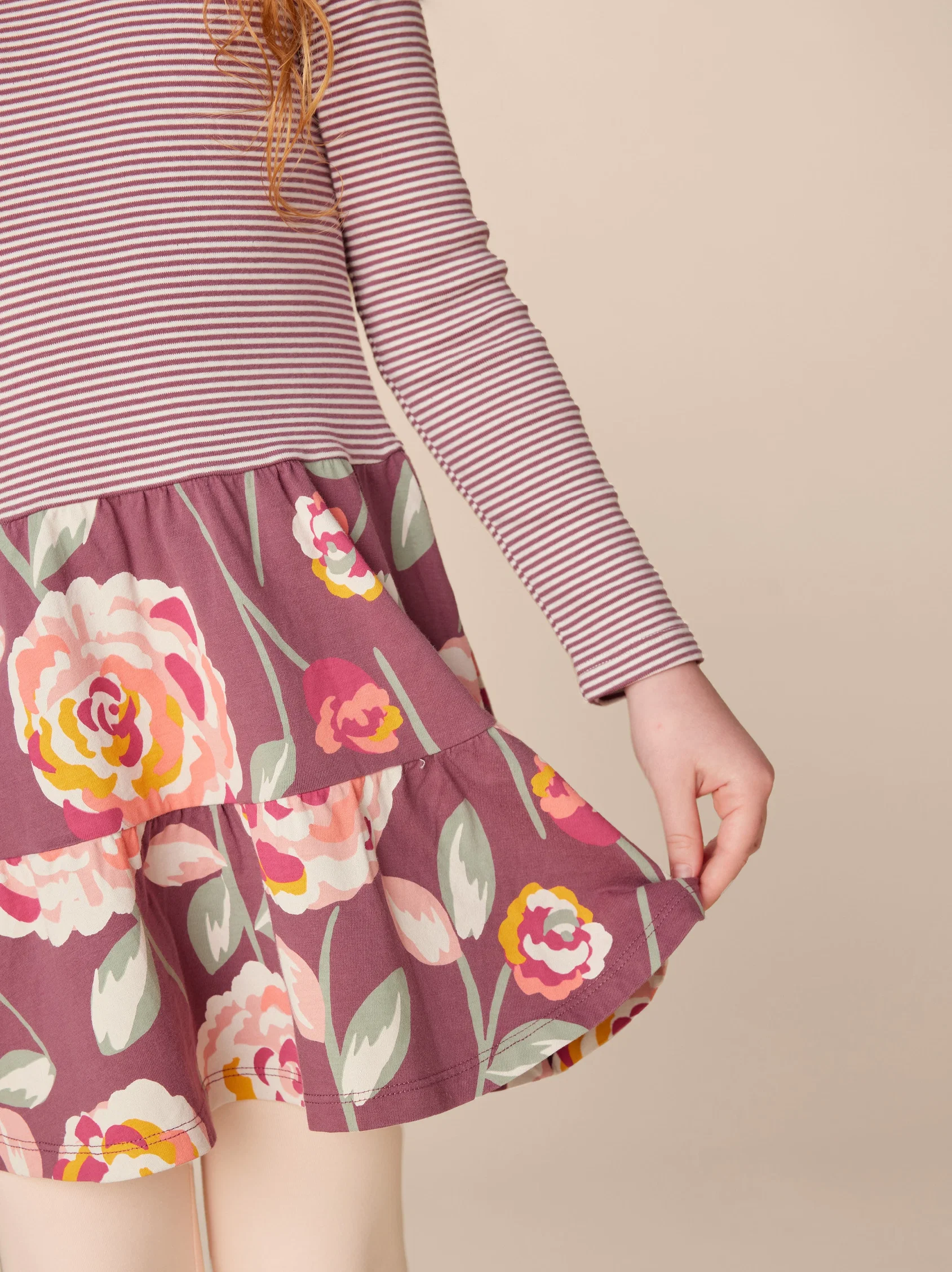 Turkish Rose Tiered Skirted Twirl Dress