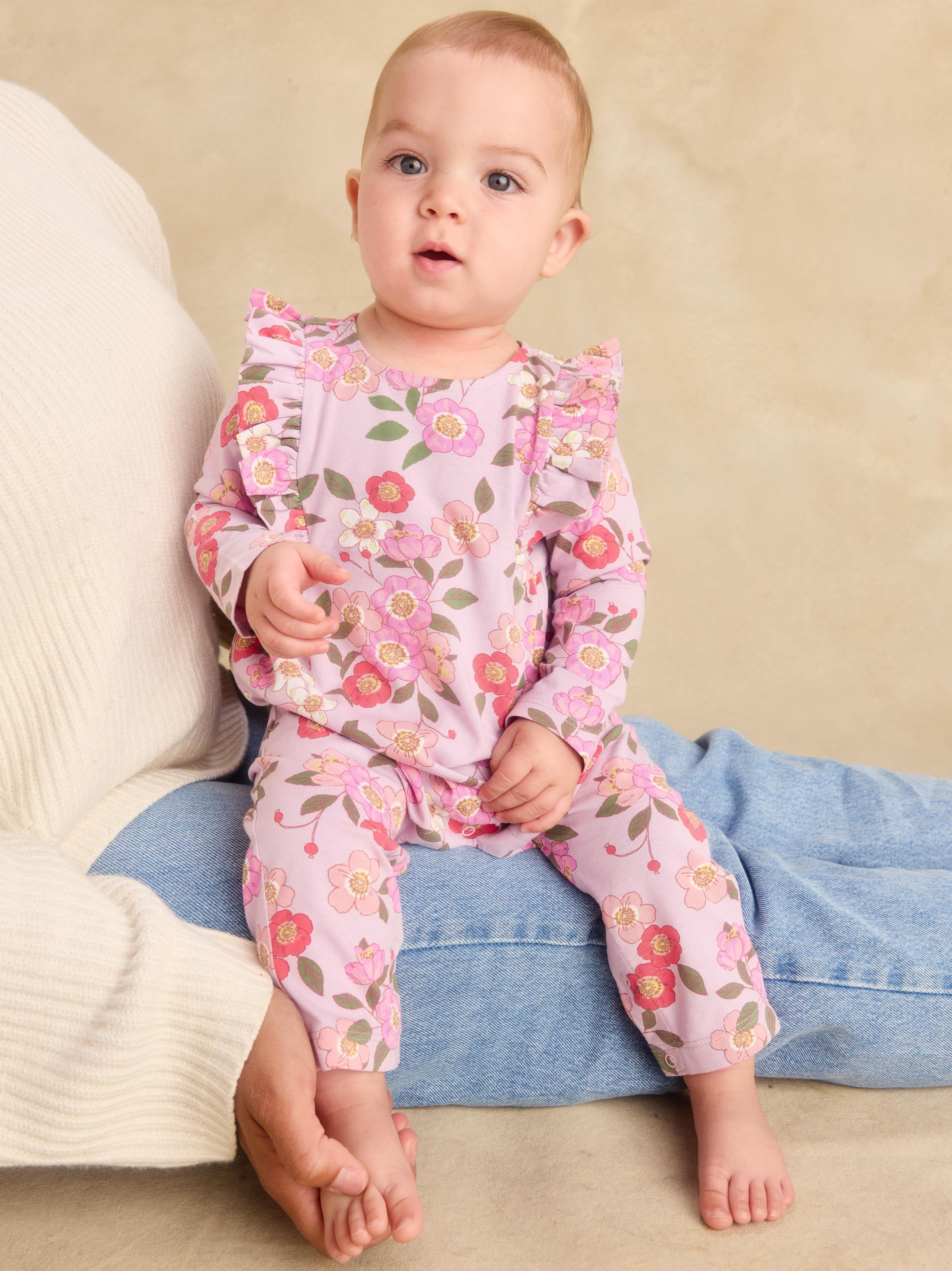 Rosa Canina Ruffle Shoulder Baby Romper