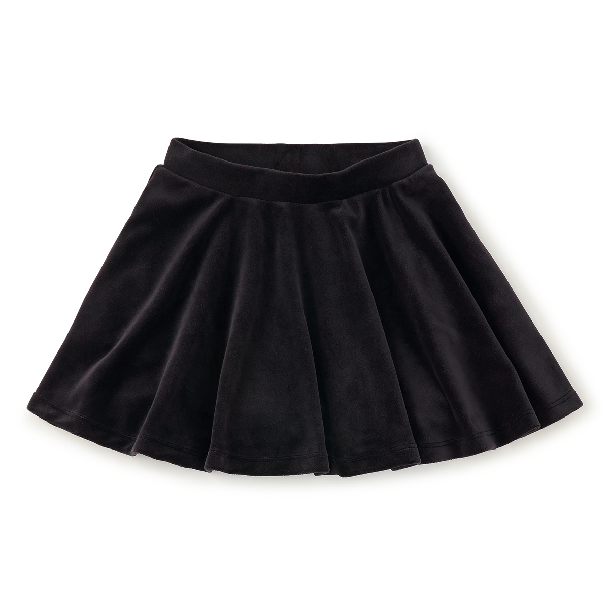 Jet Black Velour Twirl Skirt
