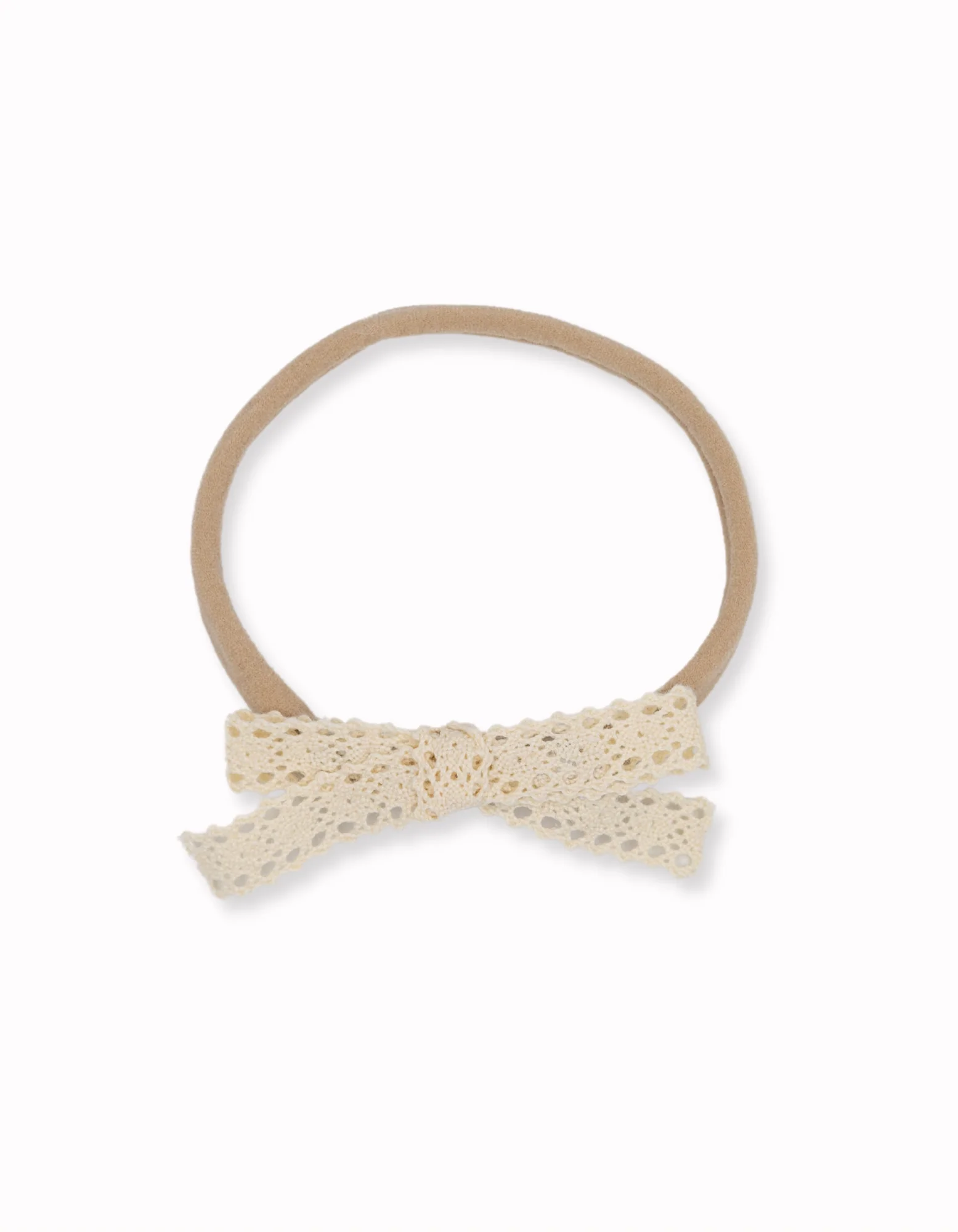 Cream Hannah Crochet Baby Bow Headband