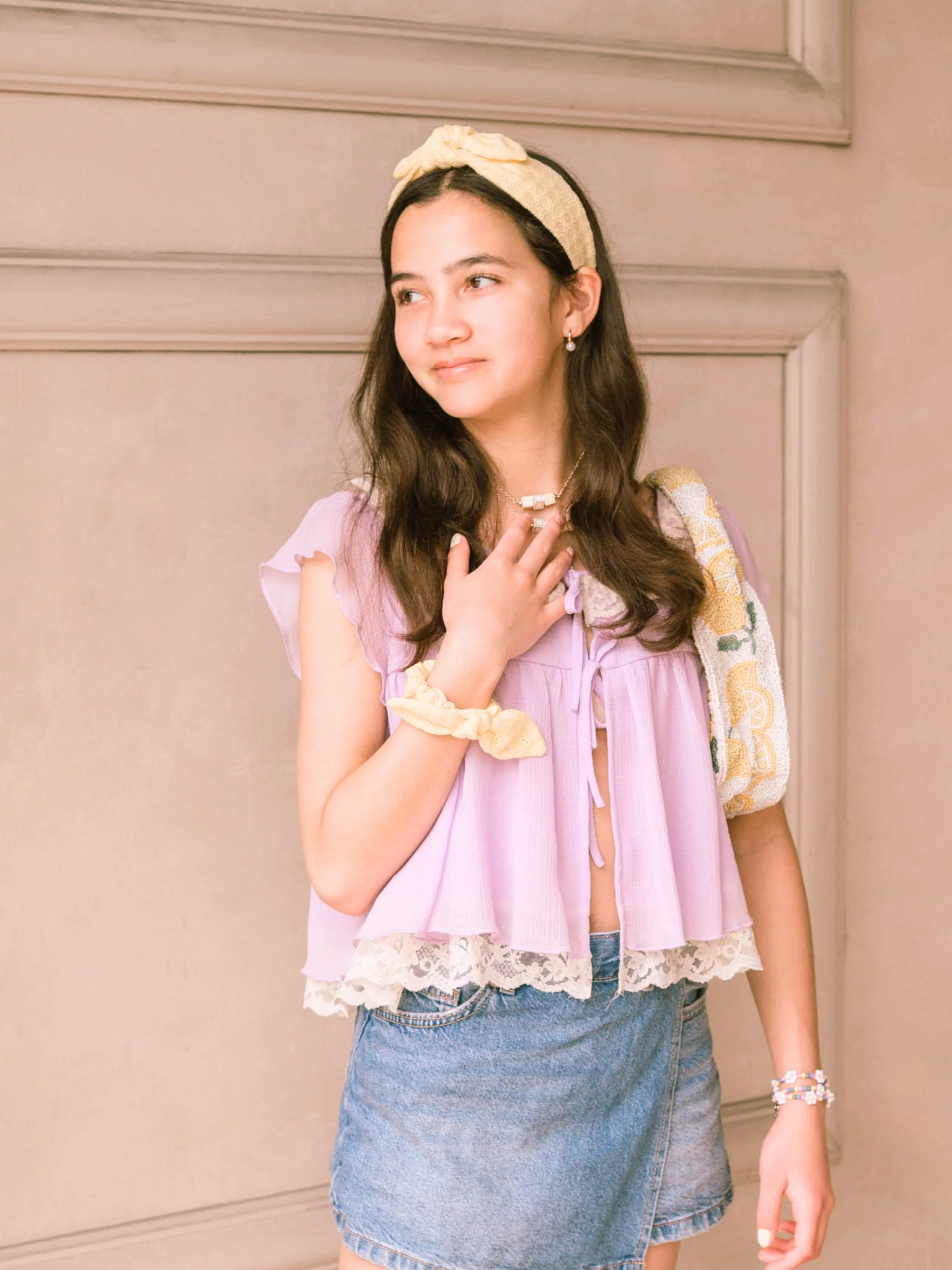 Katie Yellow Knotted Headband