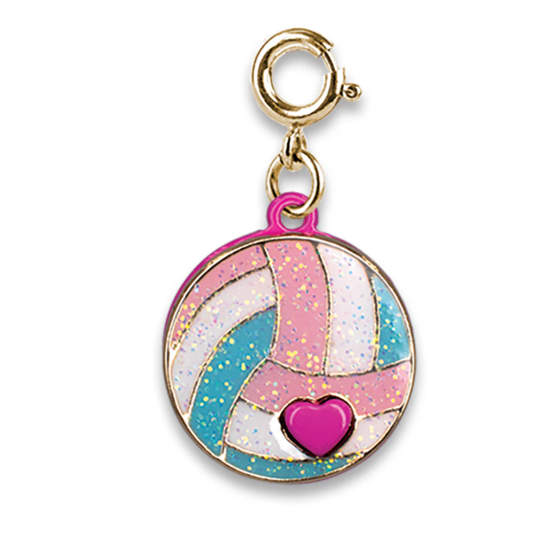 Glitter Volleyball Charm