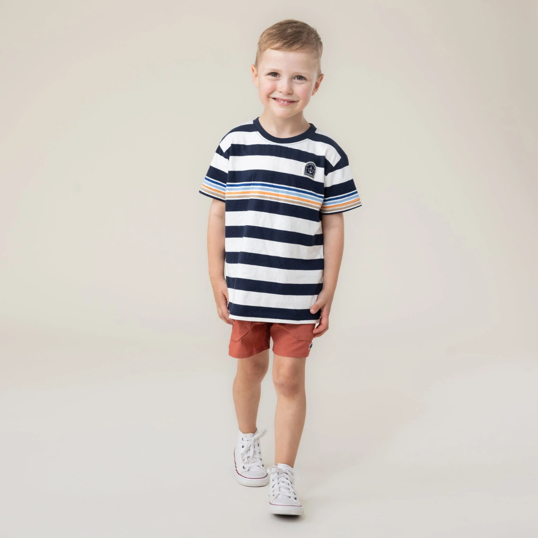 Nautical Crest Striped Jersey Tee