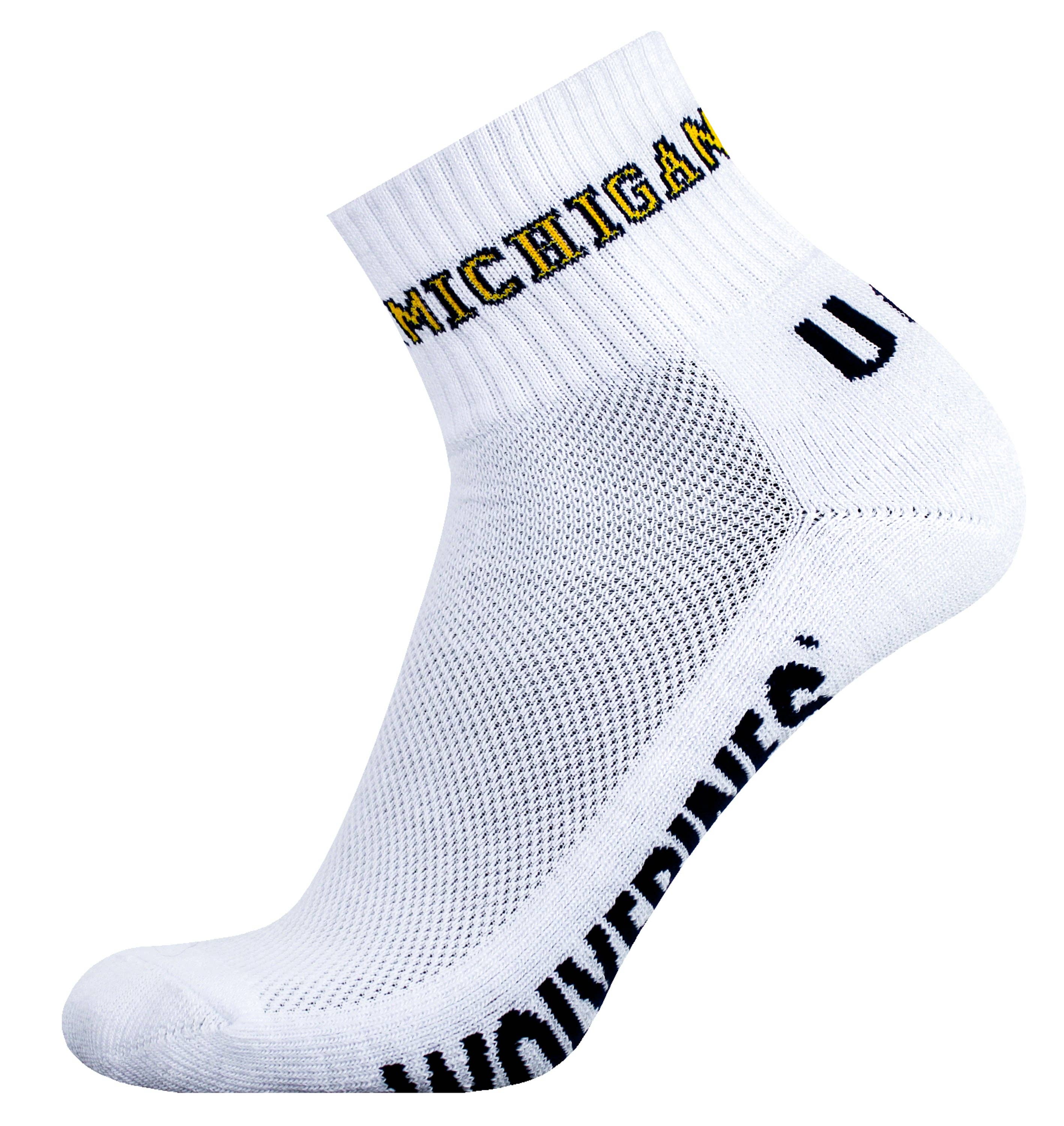 Michigan Wolverines White Socks