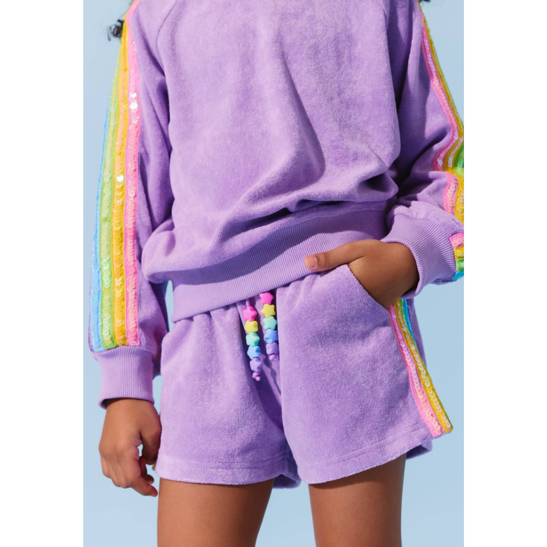 Lavender Rainbow Sequin Stripe Set
