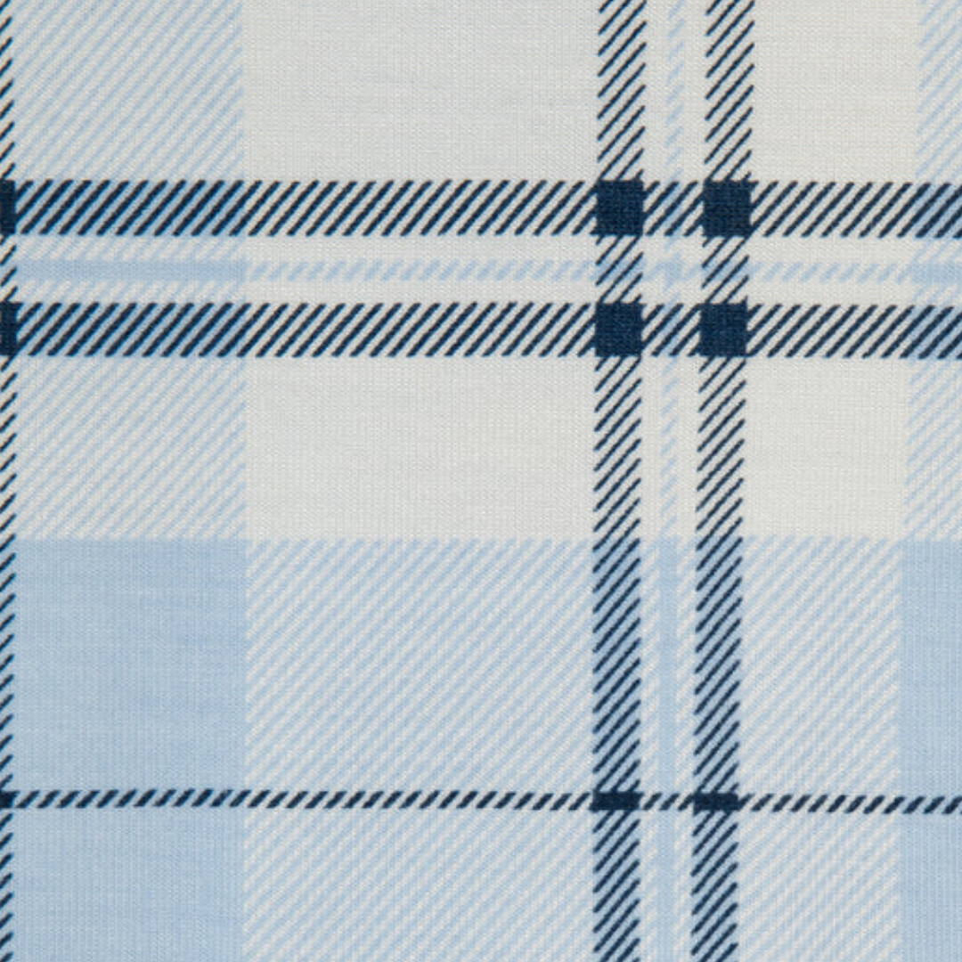 Blue Plaid Convertible Coverall & Hat