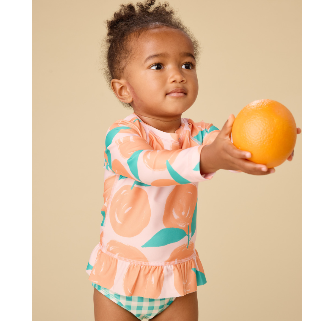 Valencia Orange Rash Guard Baby Swim Set