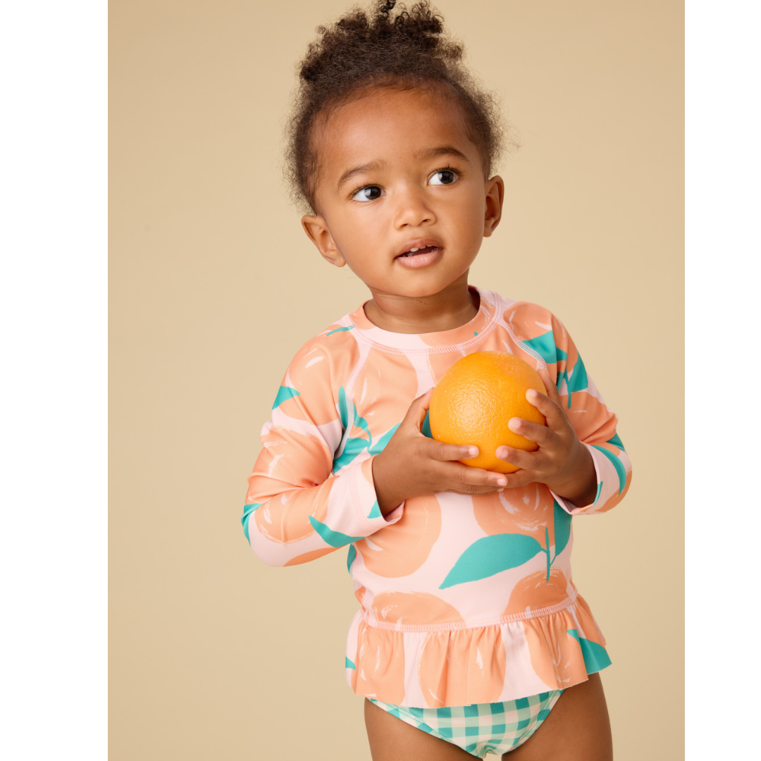 Valencia Orange Rash Guard Baby Swim Set