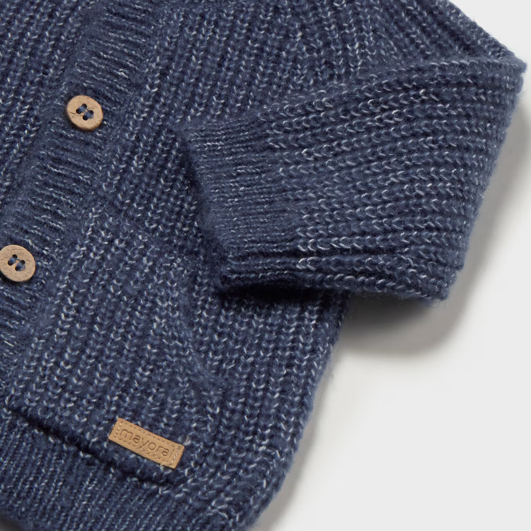 Heather Indigo Newborn Boy Knit Cardigan