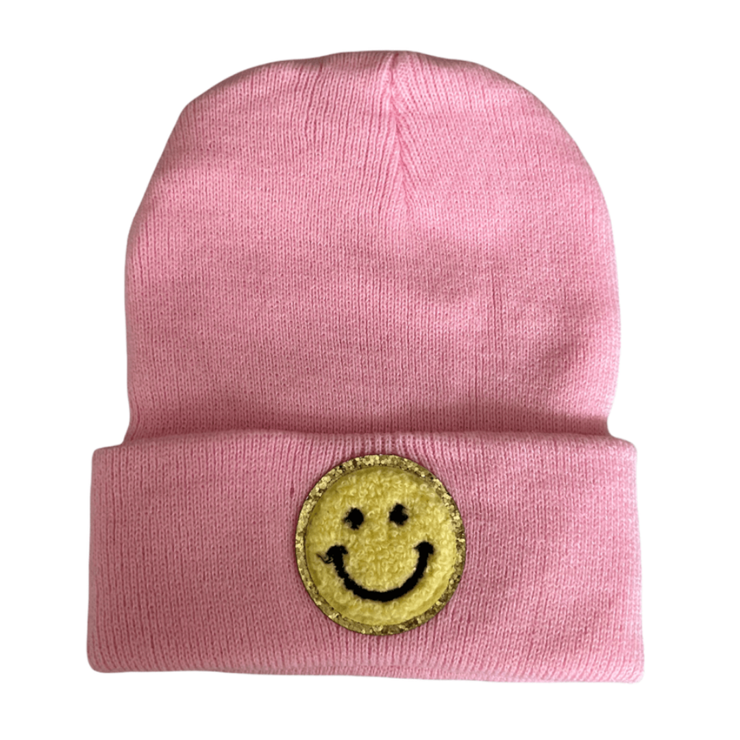 Pink Happy Beanie