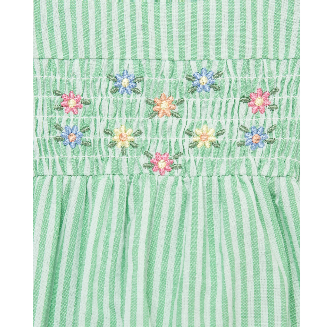 Green Striped Floral Bubble