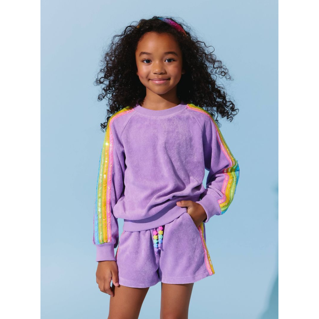 Lavender Rainbow Sequin Stripe Set