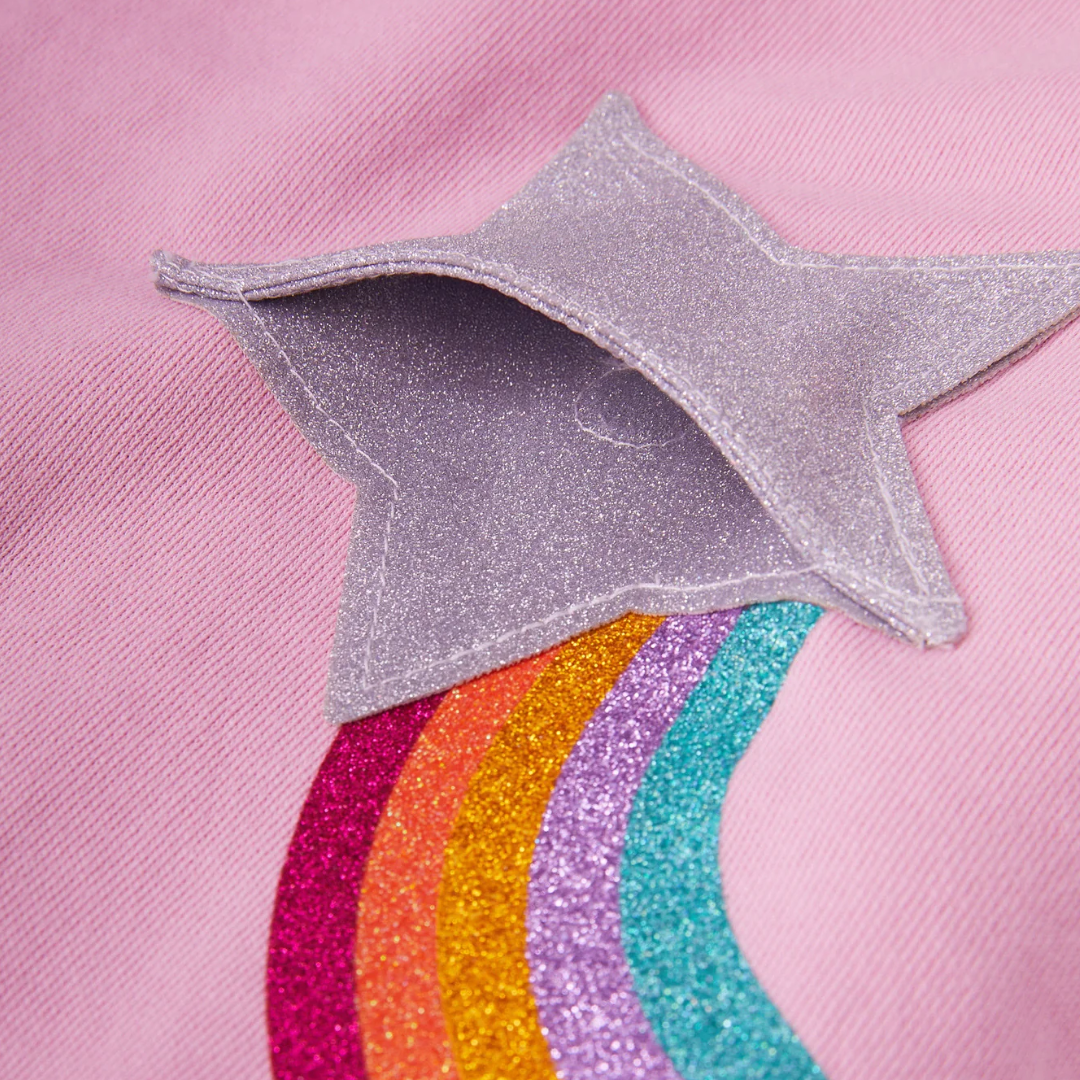 Star Pocket Pink Ruffle Dress