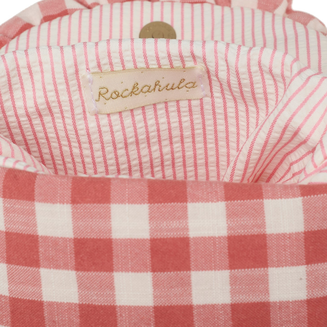 Gingham Ruffled Bow Bag