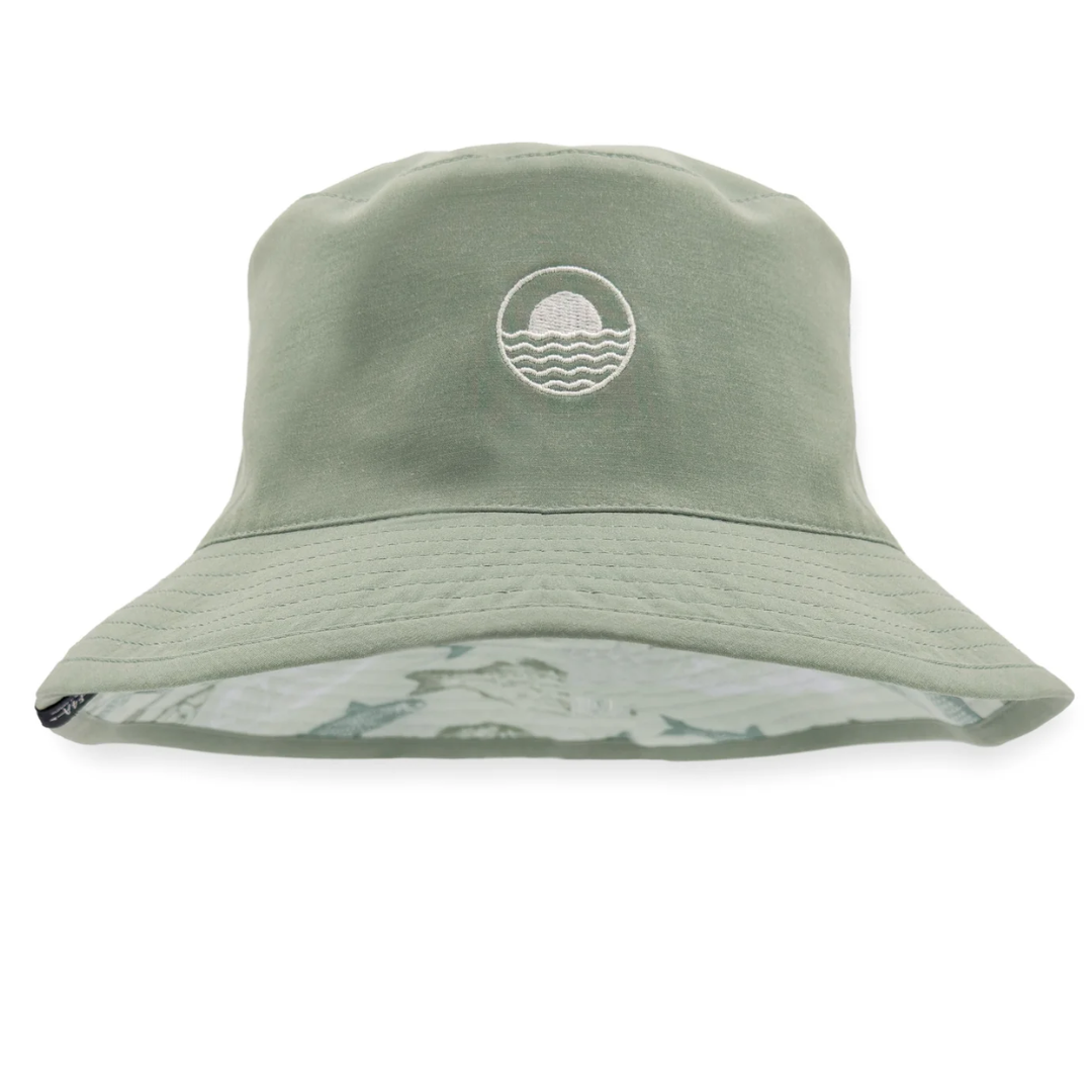 Reversible Bucket Hat in Lily Pad