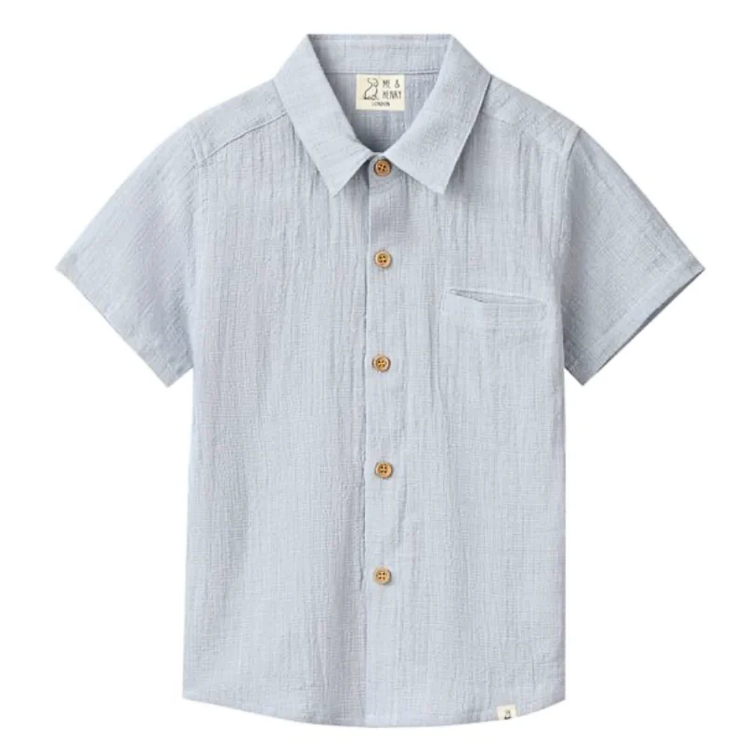 Chambray Textured Stripe Woven Shirt
