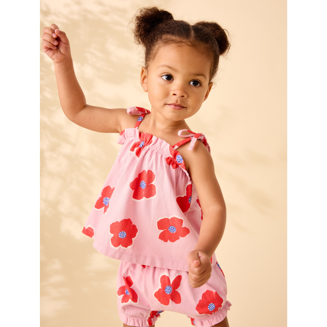 Rock Floral Tie Shoulder Baby Set