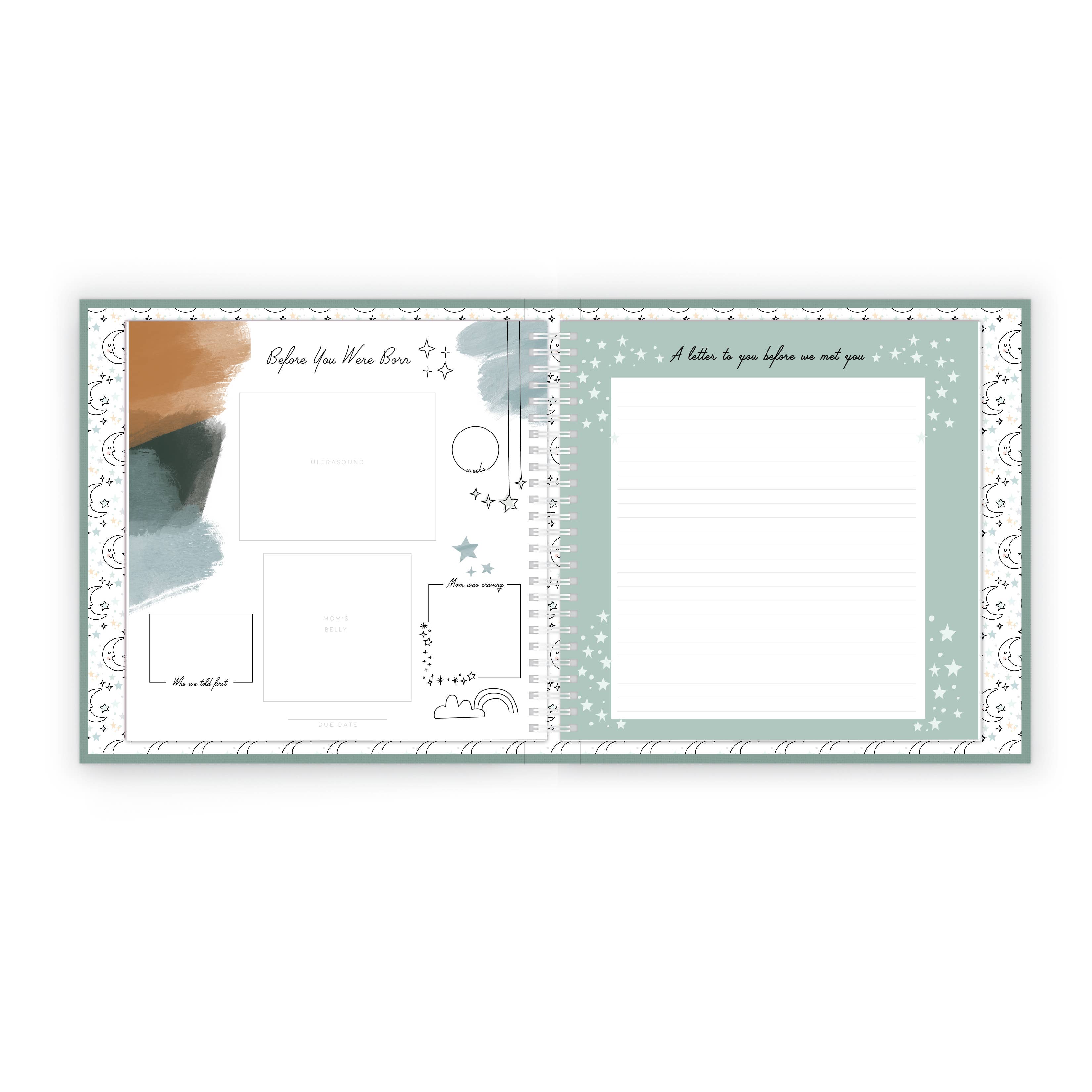 Baby Memory Book - Celestial Skies First Year Keepsake | Lucy Darling