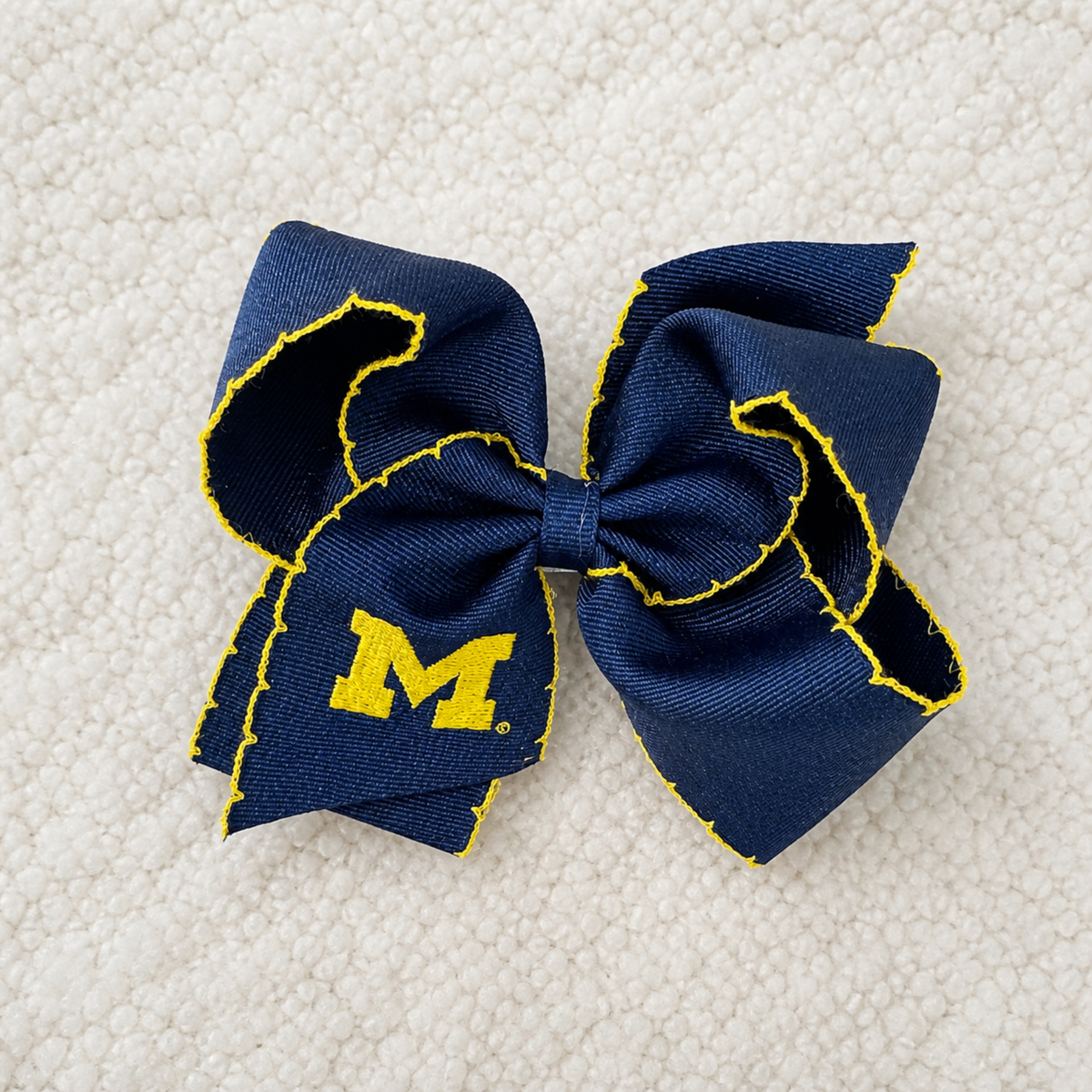 Michigan Embroidered Grosgrain Bow