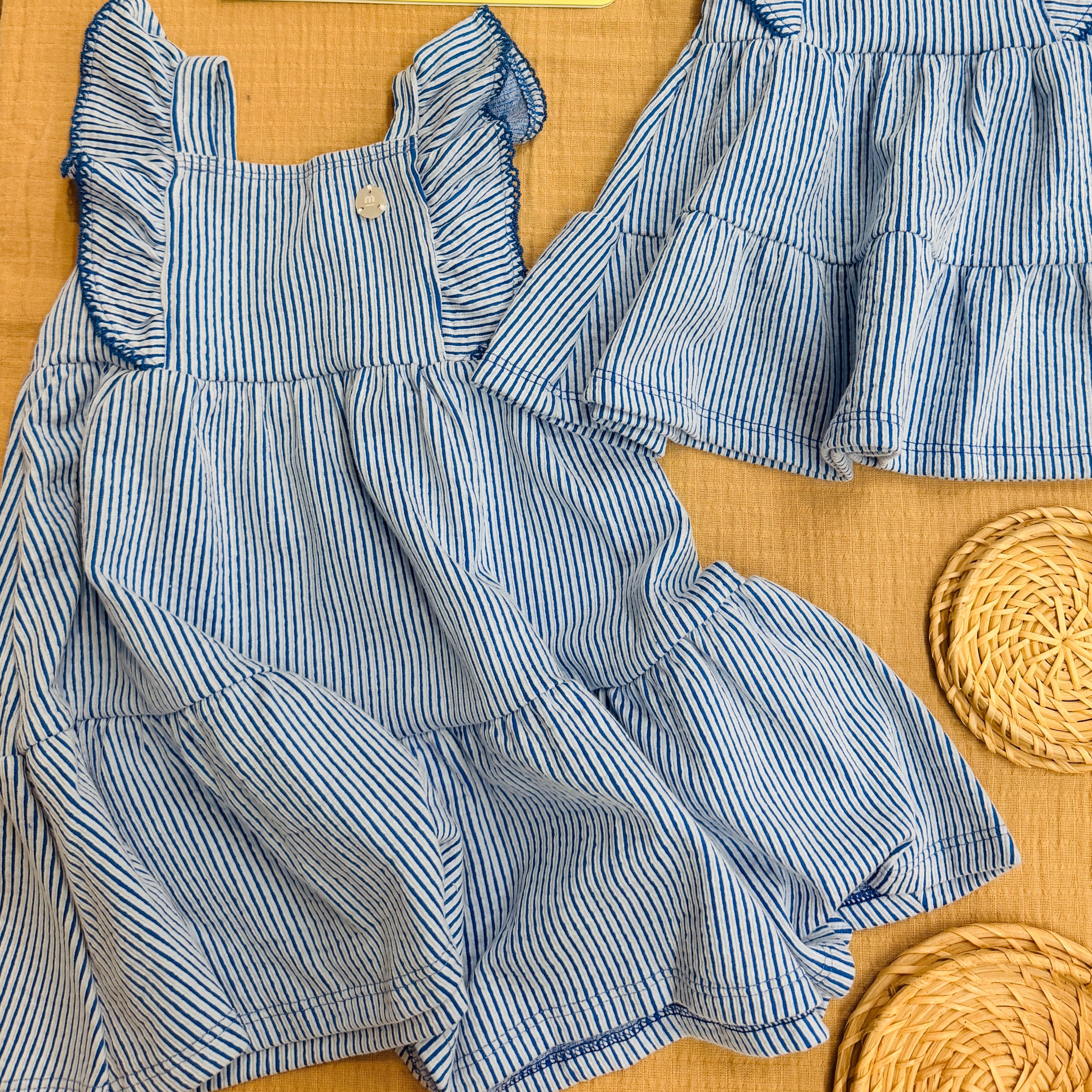 Galactic Blue Flutter Sleeve Dress