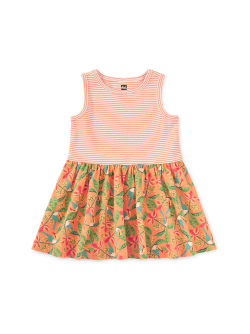 Print Mix Tank Skirted Dress