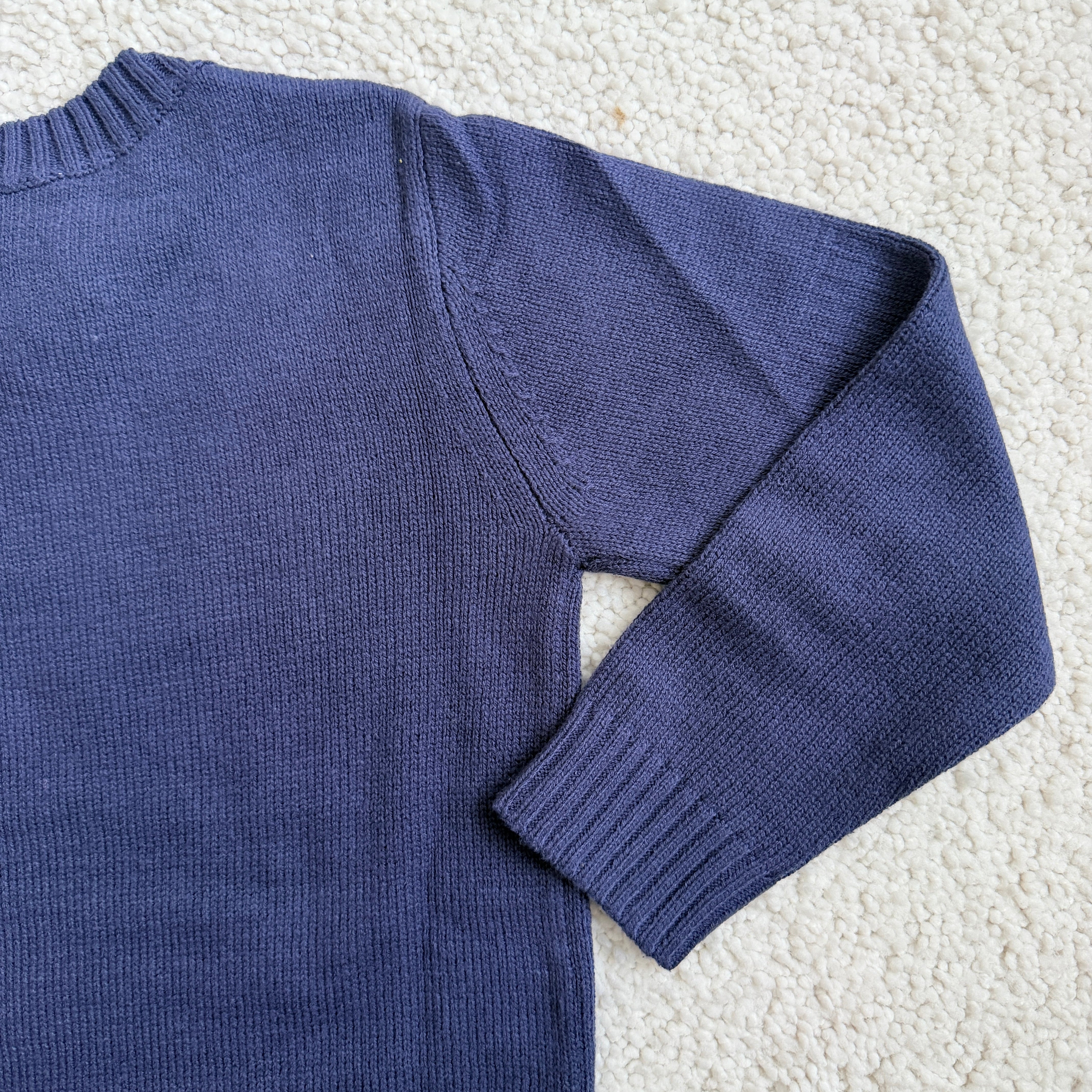 Navy Michigan Block Letters Knit Sweater