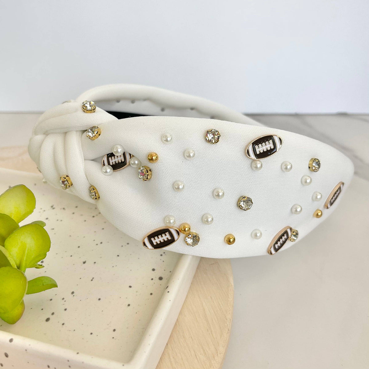 White Football Headband