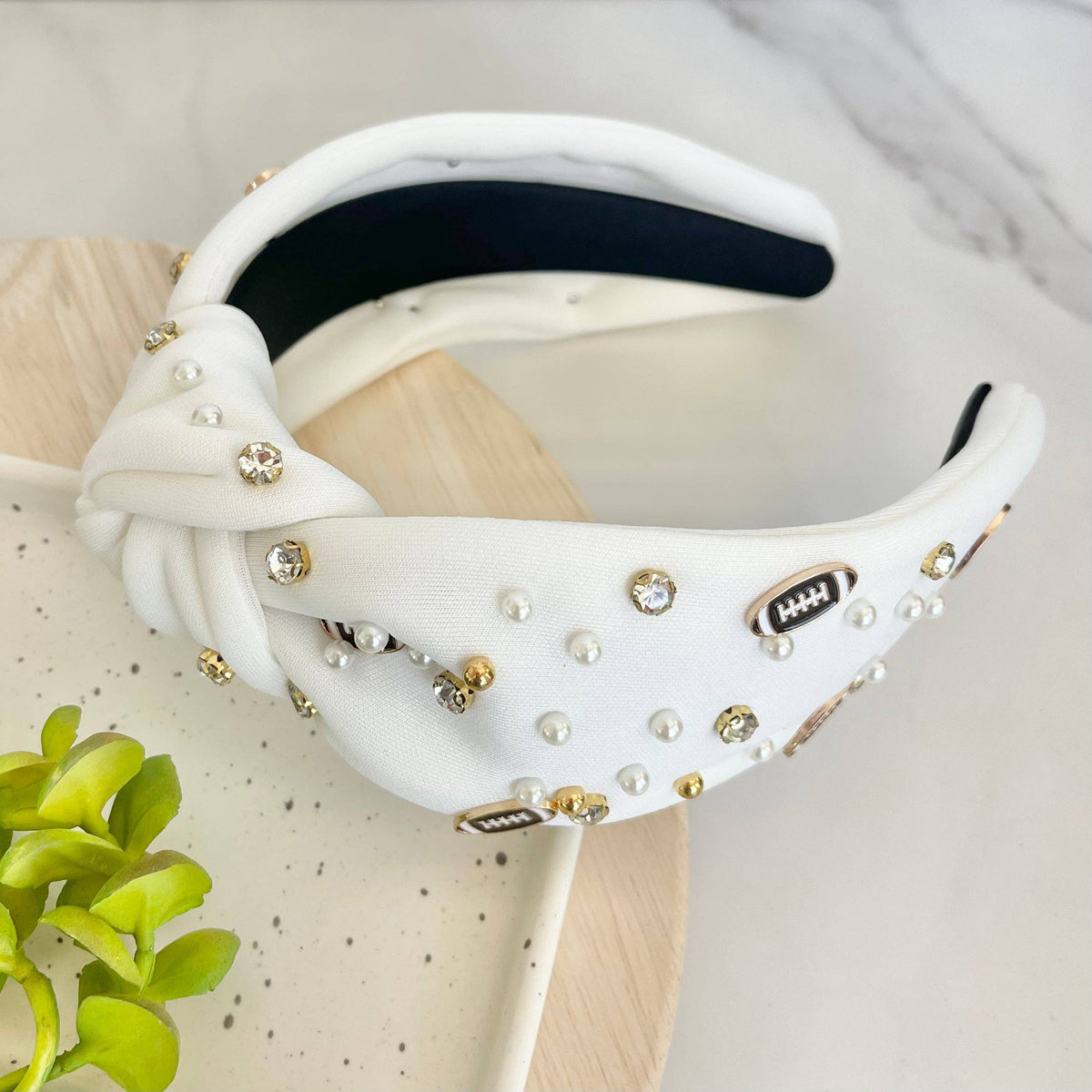 White Football Headband