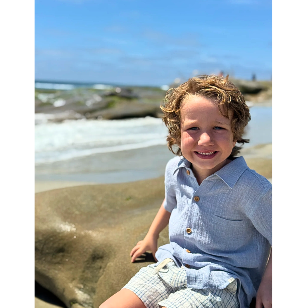 Chambray Textured Stripe Woven Shirt